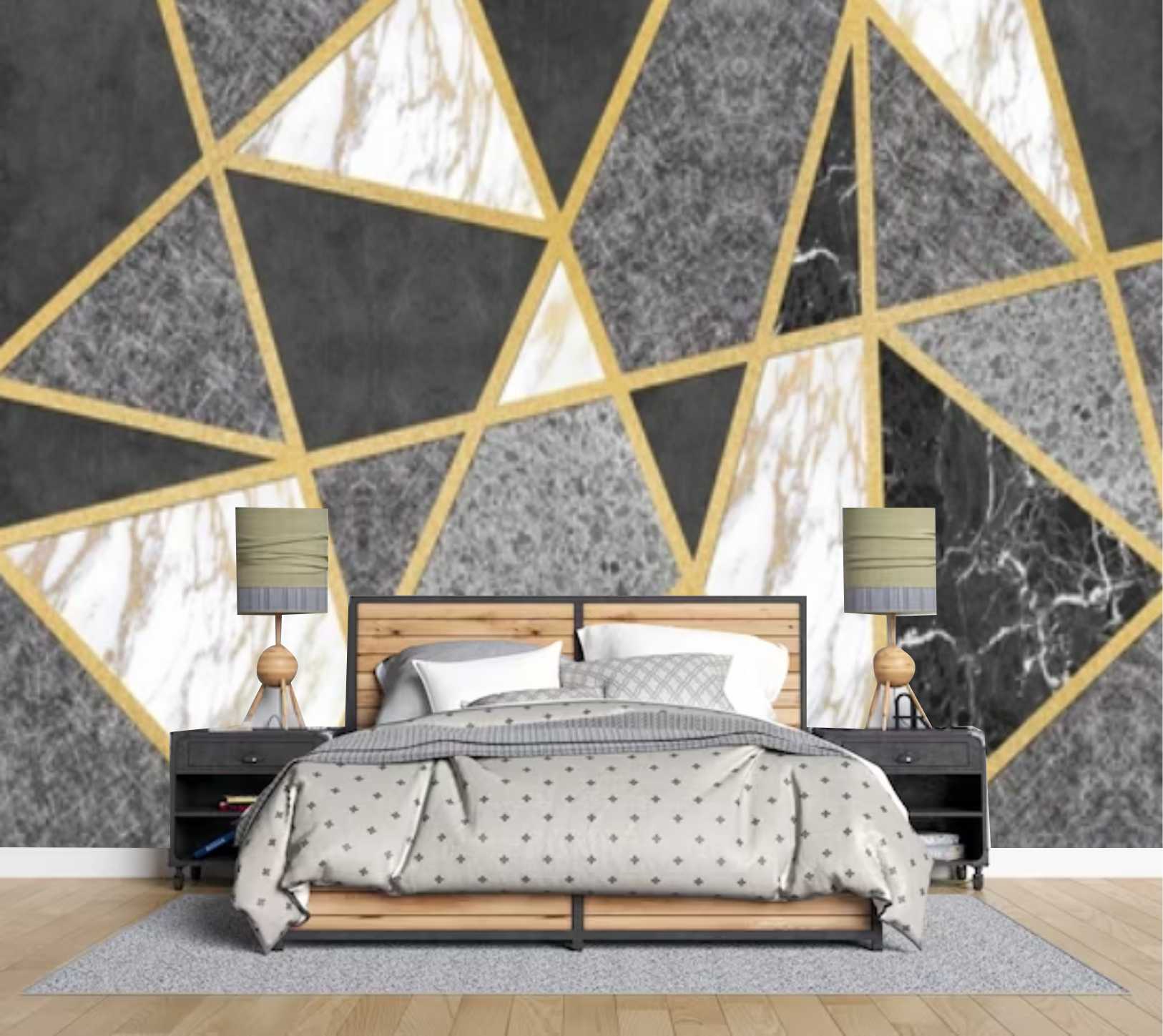 PAPEL DE PAREDE MOSAICO DE MARMORE TRIANGULAR