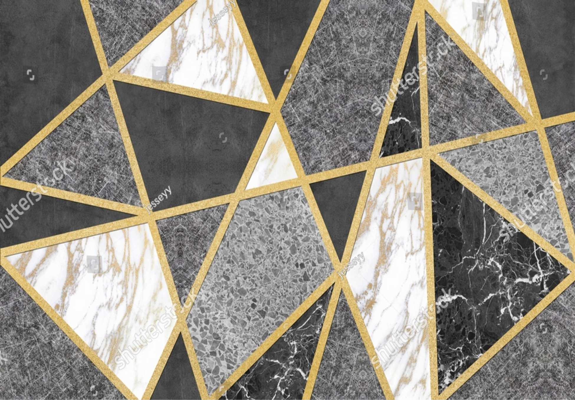 PAPEL DE PAREDE MOSAICO DE MARMORE TRIANGULAR