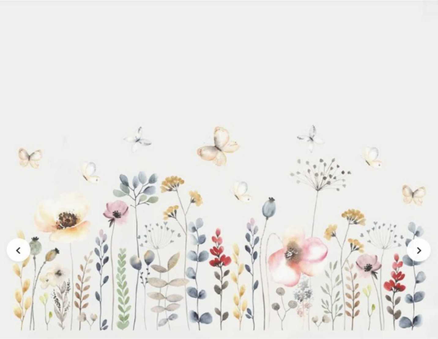 PAPEL DE PAREDES FLORES E BORBOLETAS AQUARELA DO CHÃO