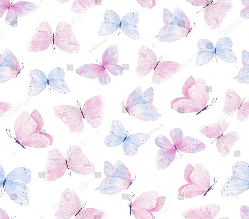 PAPEL DE PAREDE BORBOLETAS AQUARELADA