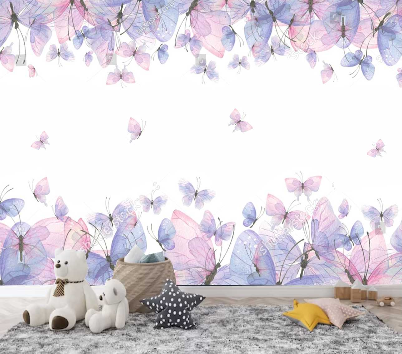 PAPEL DE PAREDE JARDIM DE BORBOLETAS