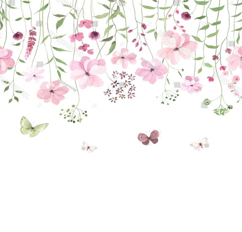 PAPEL DE PAREDE FLORES CAINDO AQUARELA