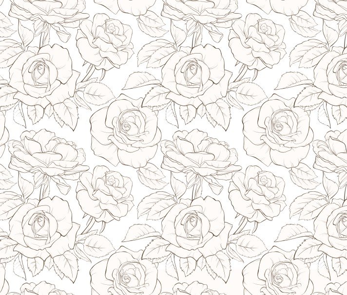 PAPEL DE PAREDE DESENHO DE ROSAS E FLORES