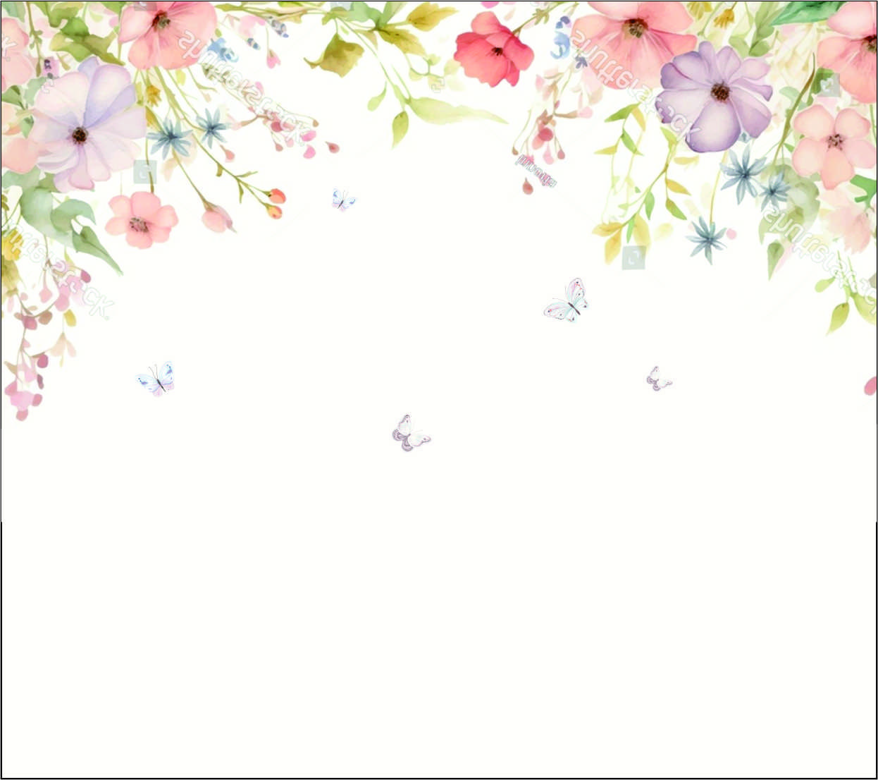 PAPEL DE PAREDE JARDIM FLORES AQUARELADO