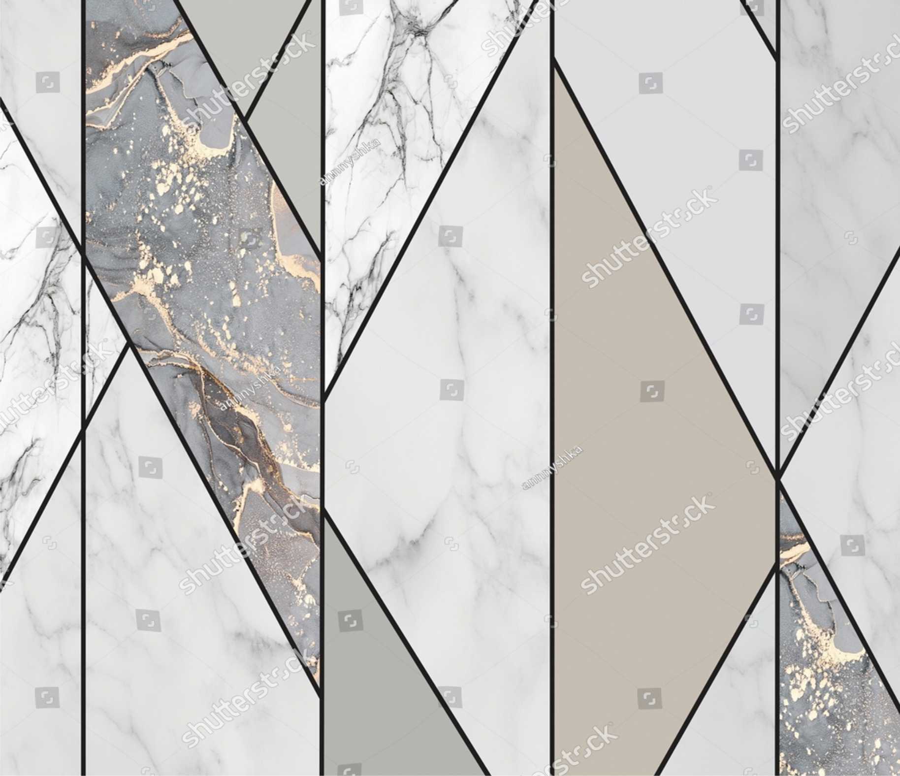 PAPEL DE PAREDE MOSAICO MARMORE - QUARTO SALA E ESCRITORIO