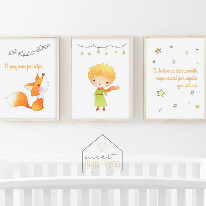 CONJUNTO DE QUADRO PEQUENO PRINCIPE