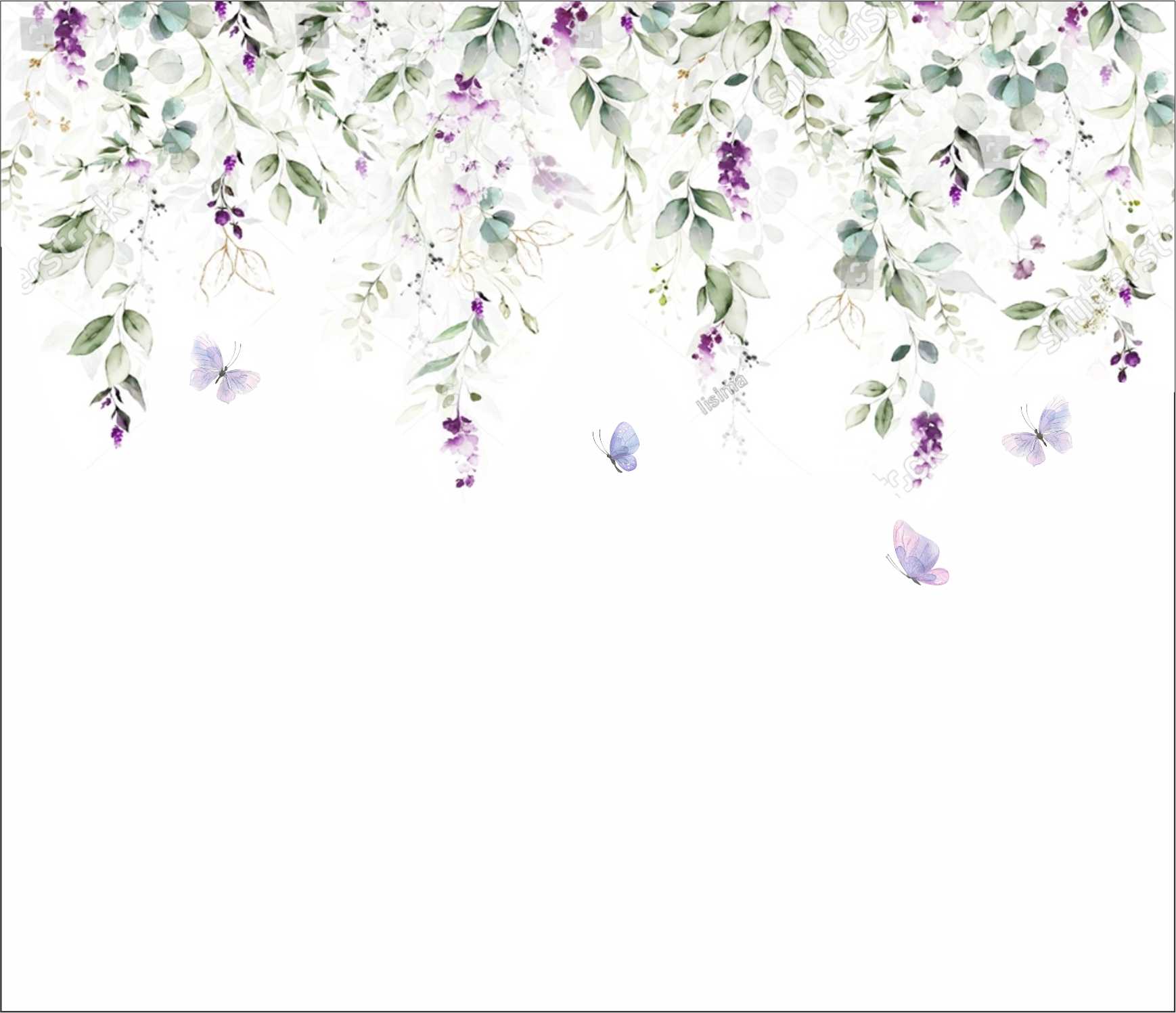 PAPEL DE PAREDE FLORES LILAIS CAINDO AQUARELA