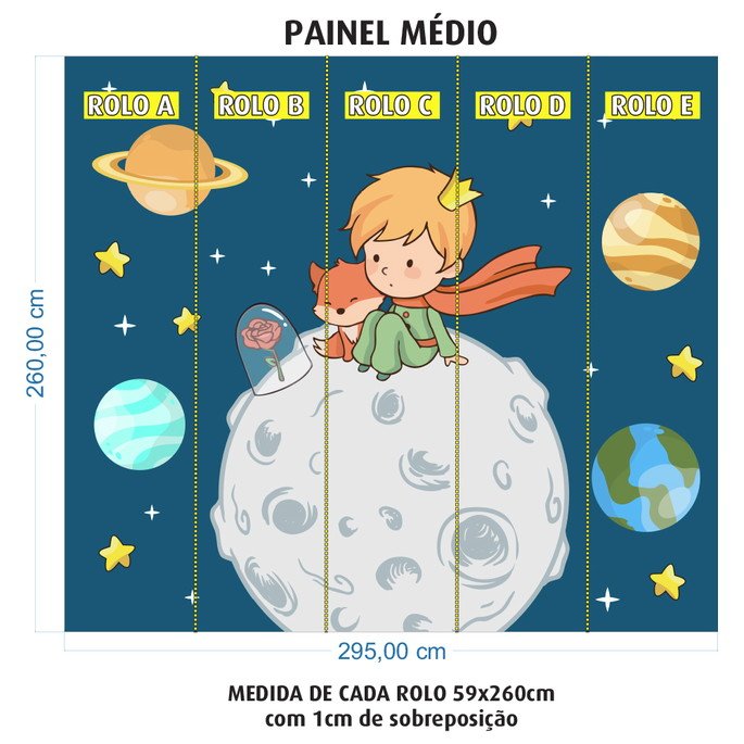 PAPEL DE PAREDE PEQUENO PRINCIPE FUNDO AZUL