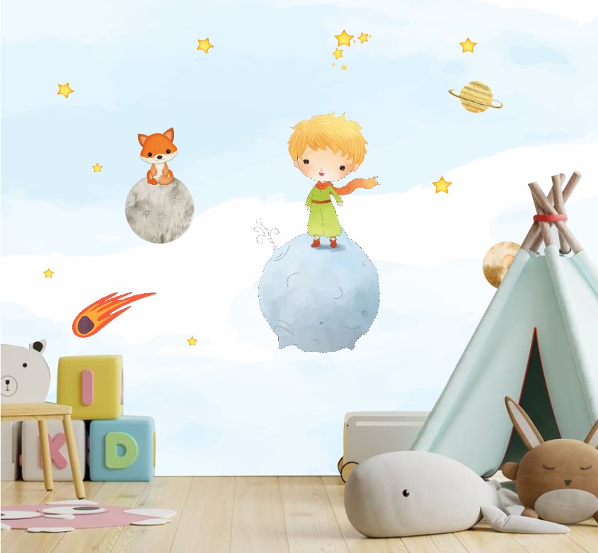 PAPEL DE PAREDE PEQUENO PRINCIPE COM RAPOSA