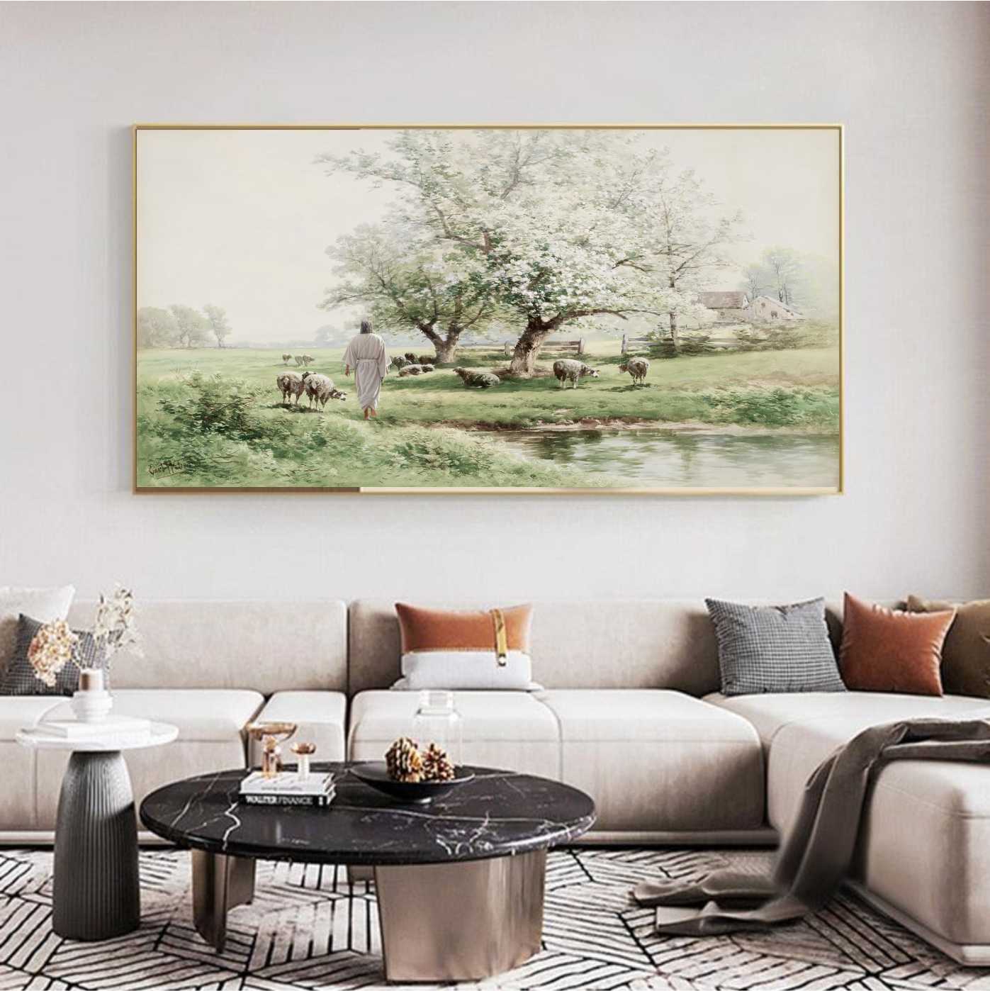 QUADRO AQUARELA JESUS CAMINHANDO