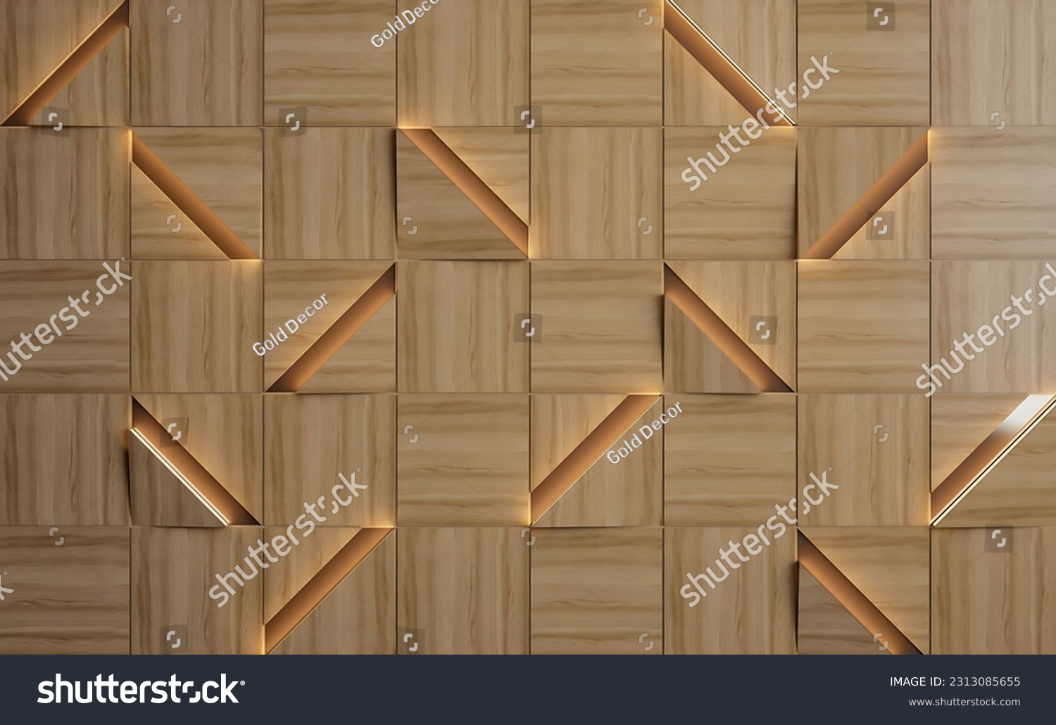 PAPEL DE PAREDE MOSSAICO TRIAGULAR MADEIRA 3D