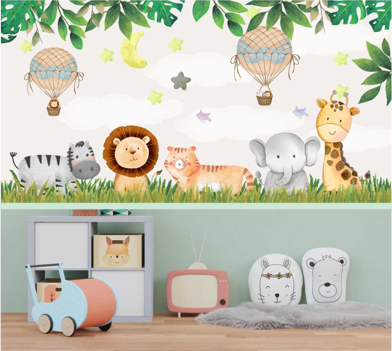 PAPEL DE PAREDE SAFARI INFANTIL