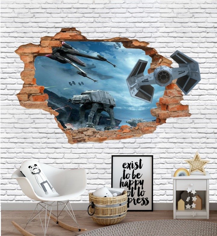 PAPEL DE PAREDE NAVE STAR WARS 3D
