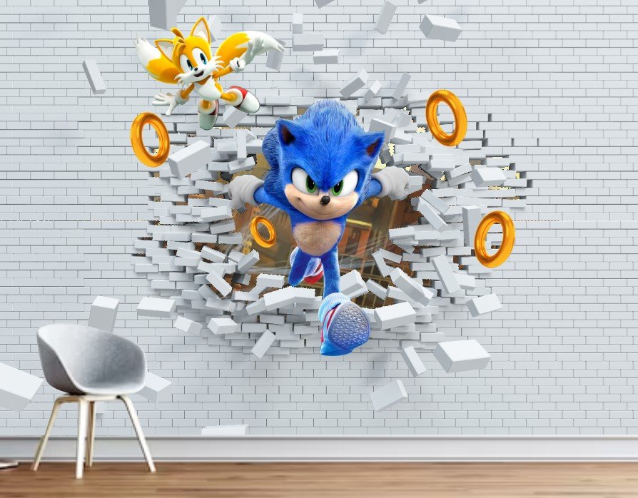 PAPEL DE PAREDE SONIC 3D