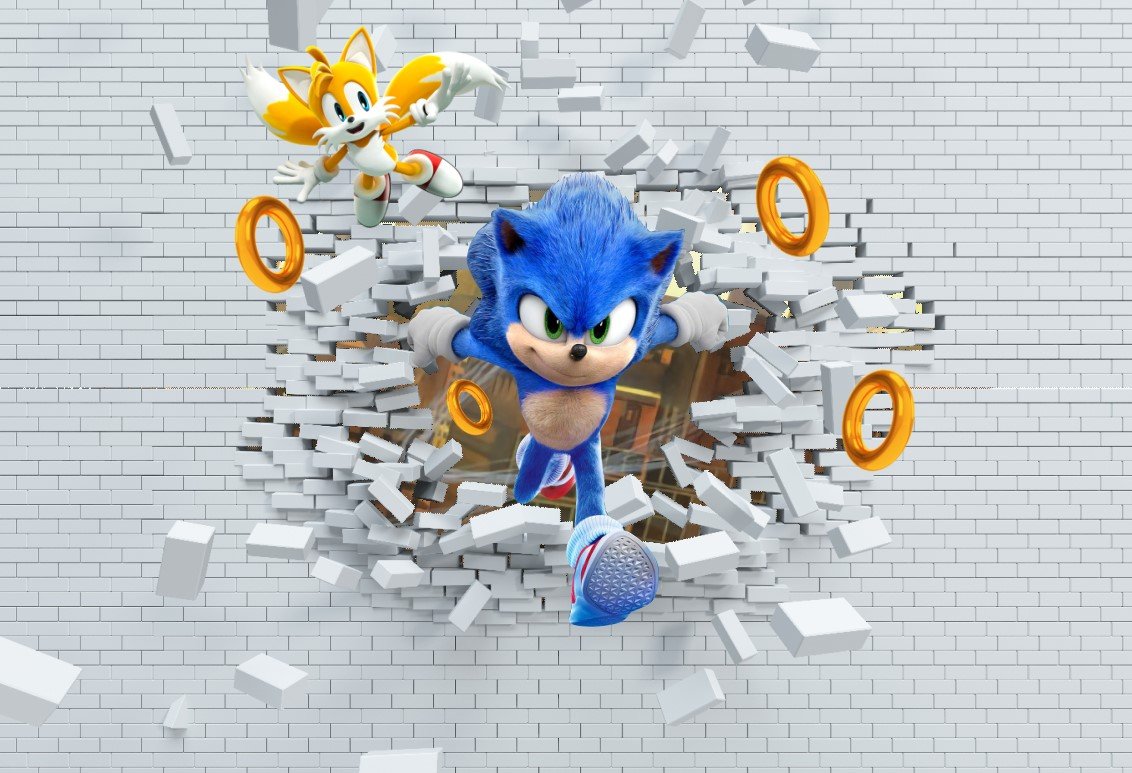 PAPEL DE PAREDE SONIC 3D