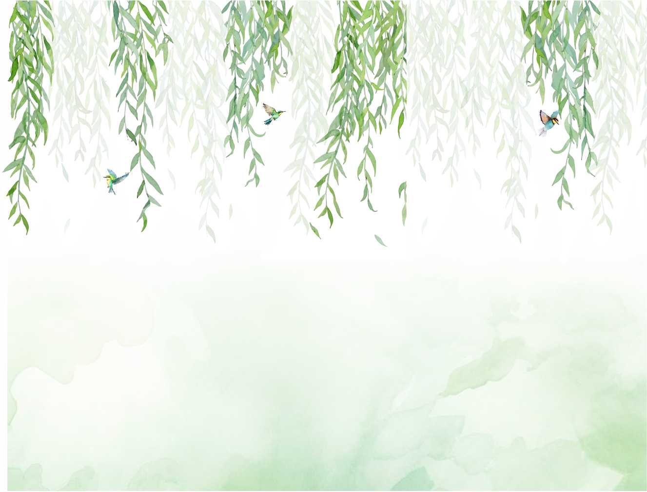 PAPEL PAREDE FLORAL CAINDO COM PASSAROS