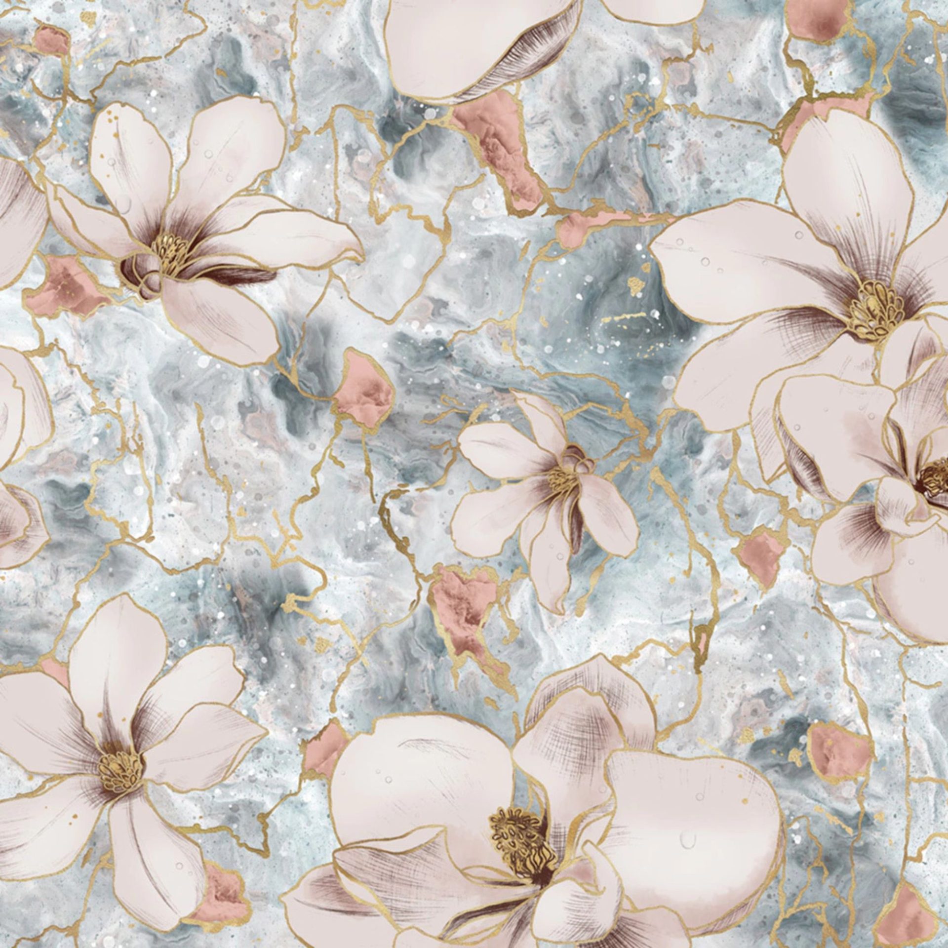 PAPEL PAREDE FLORES AQUARELA 2