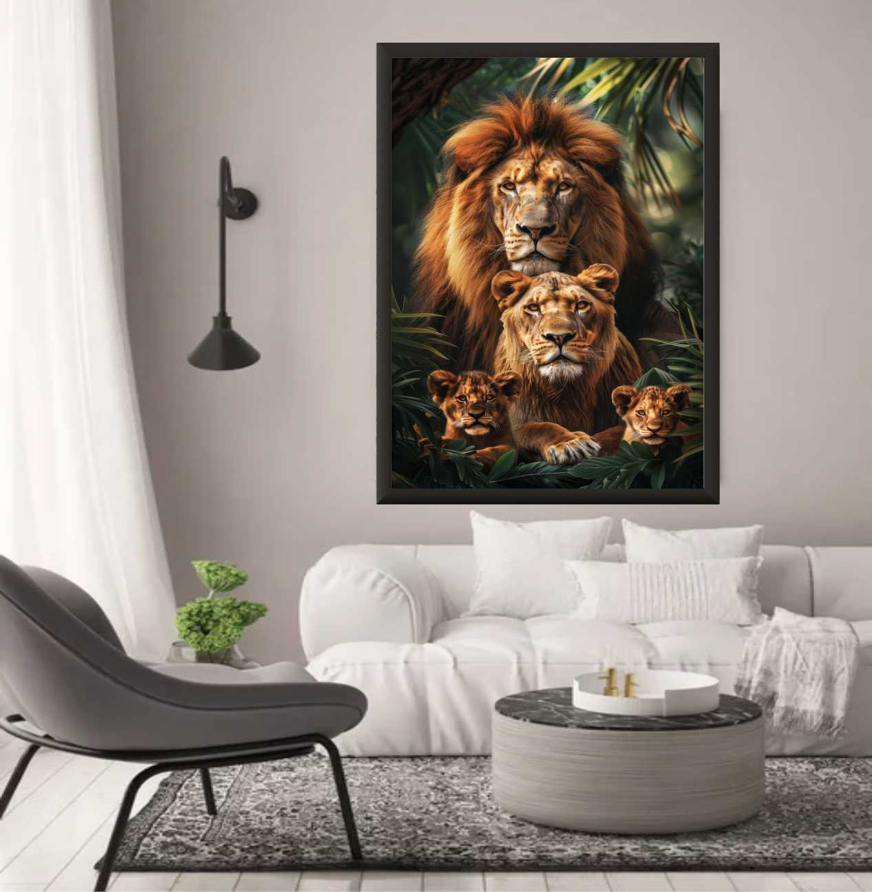 QUADRO FAMILIA LEÃO - 145X90