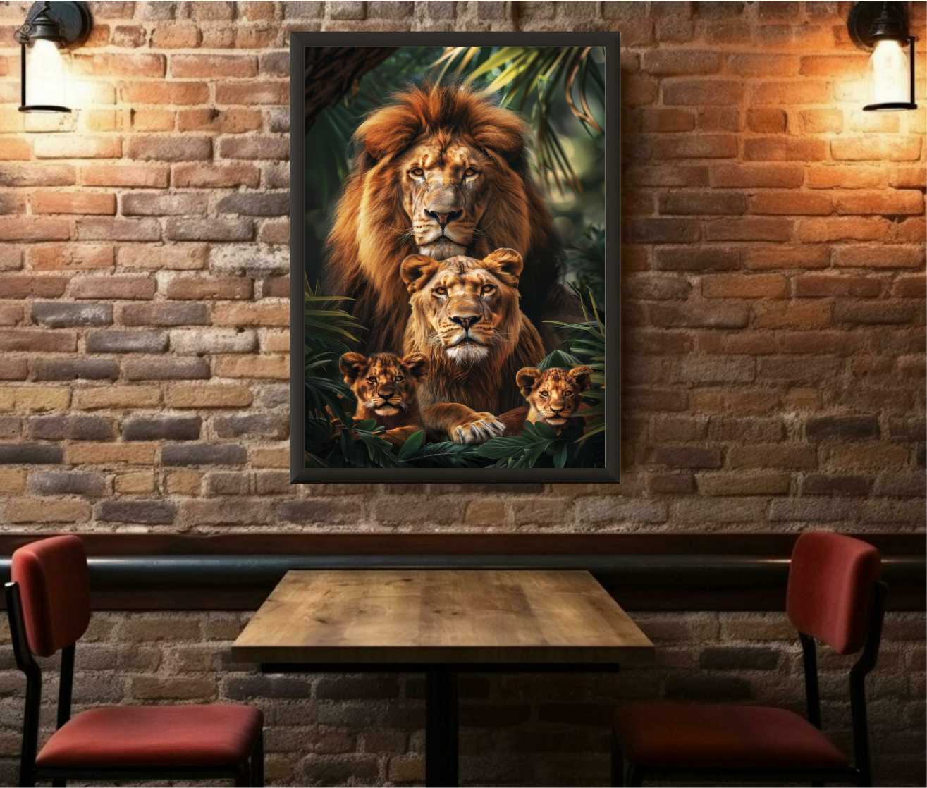QUADRO FAMILIA LEÃO - 145X90