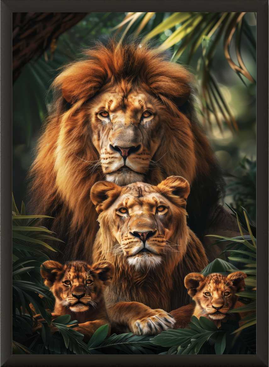 QUADRO FAMILIA LEÃO - 145X90