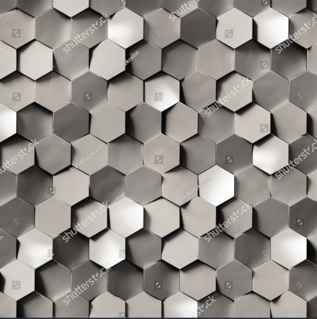 PAPEL DE PARDE hexagonal 3d