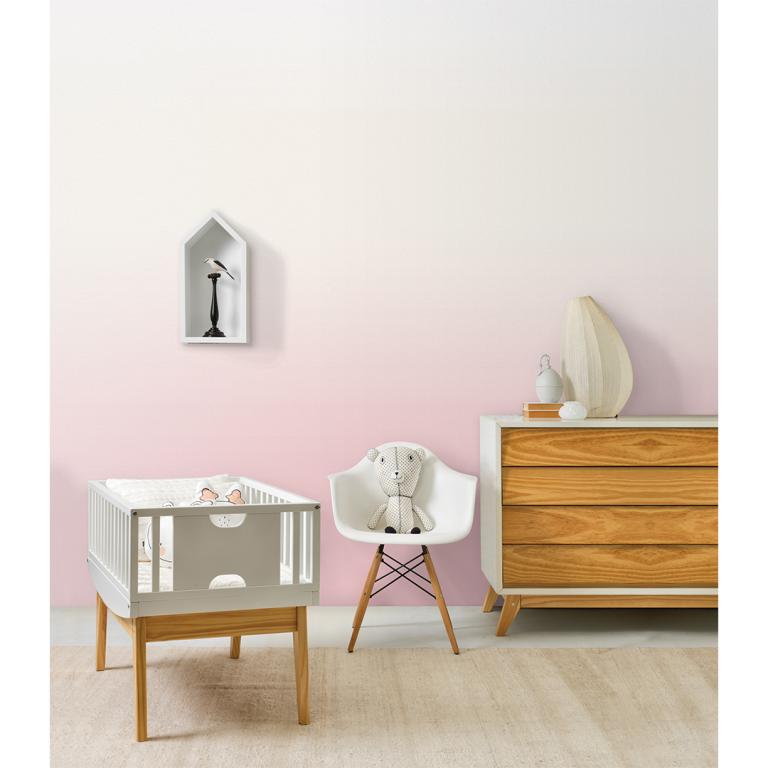 PAPEL DE PAREDE DEGRADE ROSA E BRANCO