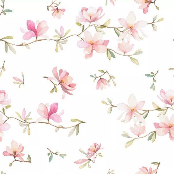 PAPEL DE PAREDE FLORES AQUARELAS ROSAS