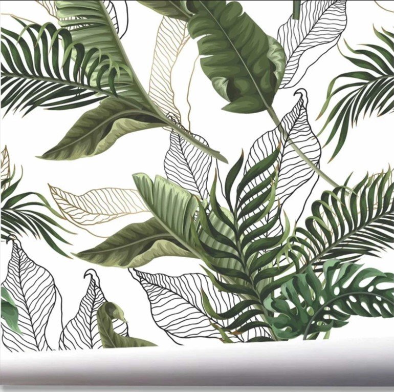 PAPEL DE PAREDE FOLHAS VERDE