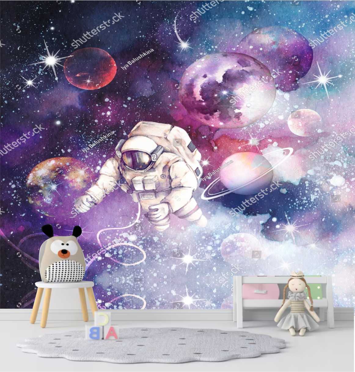 PAPEL DE PARDE ESPAÇO SIDERAL - GALAXIA astronauta