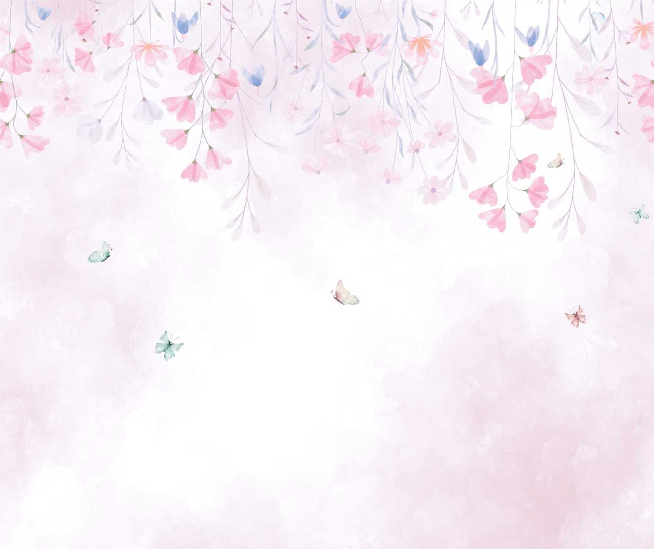 PAPEL DE PAREDE FLORES CAINDO DO TETO