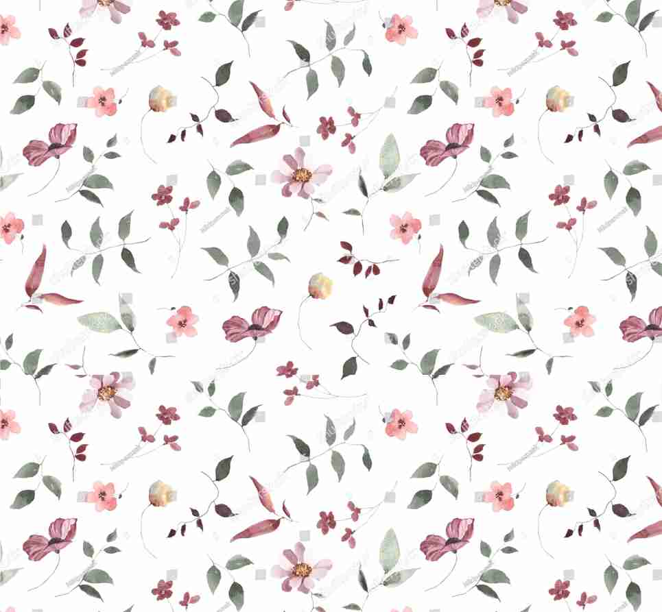 PAPEL DE PAREDE FLORES AQUARELA FOLHAS