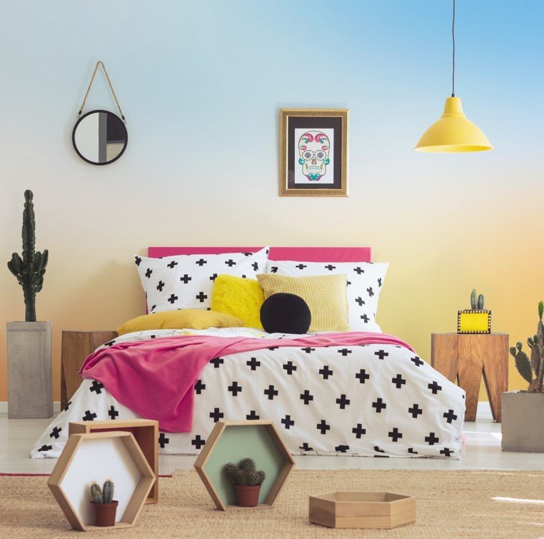 PAPEL DE PAREDE DEGRADE DO AZUL PARA AMARELO