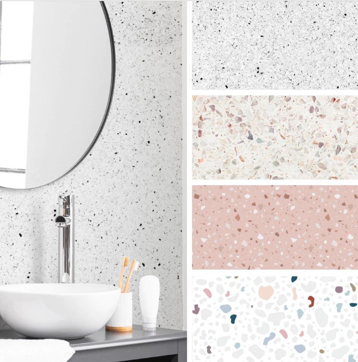 Papel De Parede Granilite Lavável Para Banheiro E Lavabo