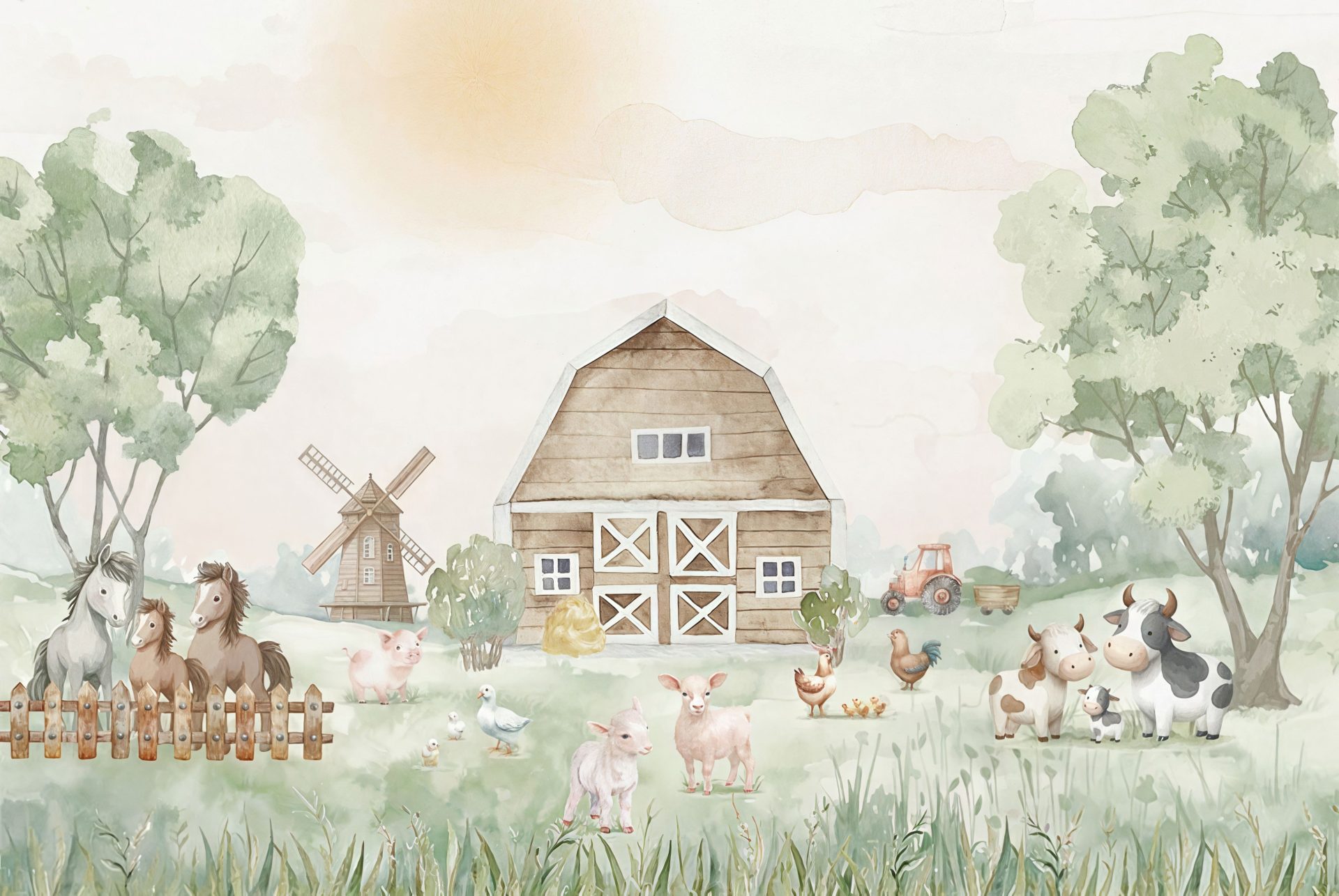 Papel de Parede Infantil Fazenda - Mural