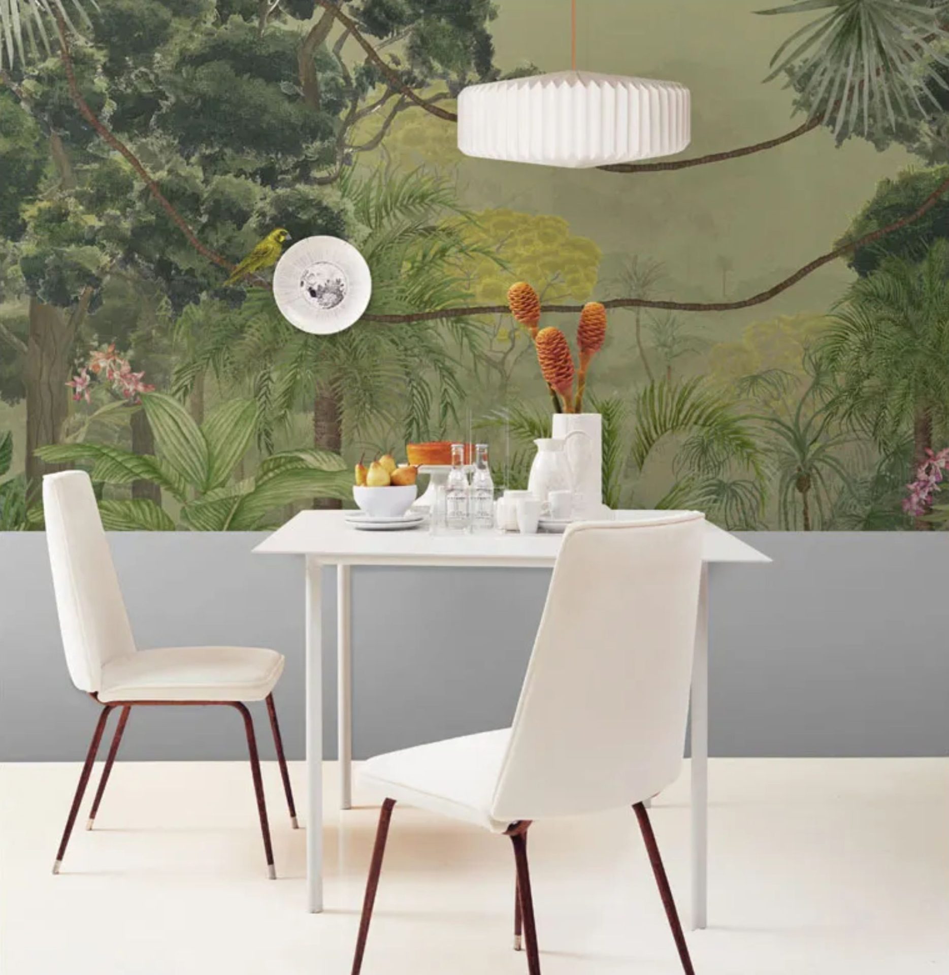 PAPEL DE PAREDE FLORESTA AQUARELA