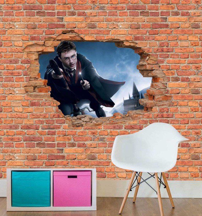 PAPEL DE PAREDE HARRY POTTER PAREDE 3D TIJOLO