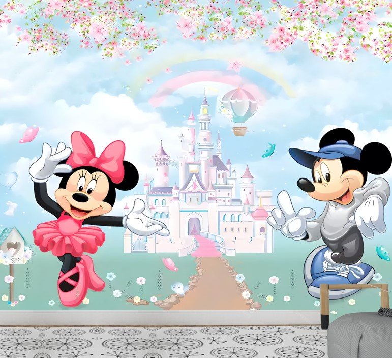 PAPEL DE PAREDE MICKEY COM MINEI