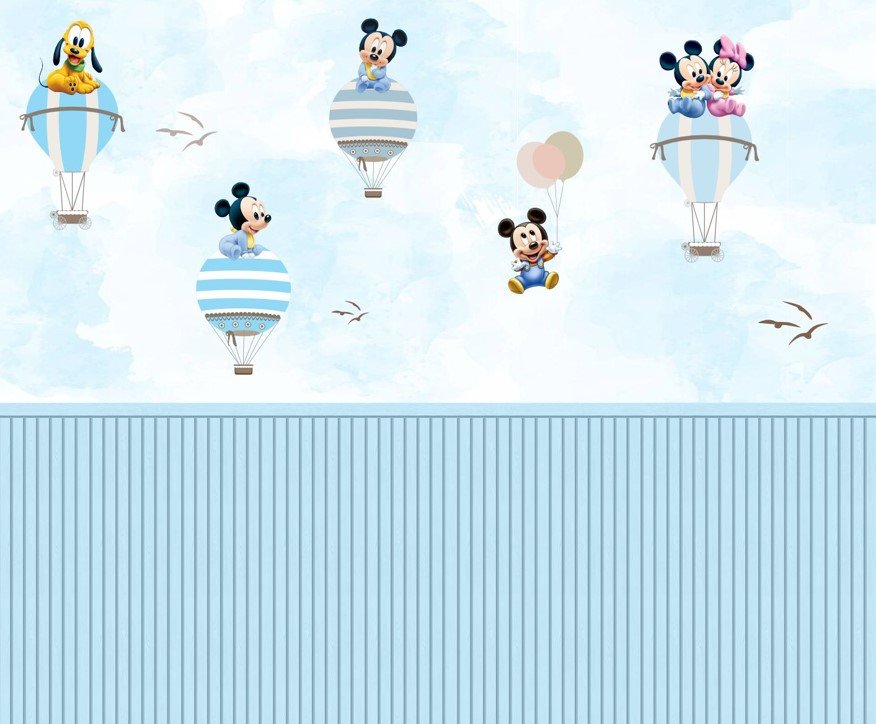PAPEL DE PARDE mickey mouse baby COM BALOES
