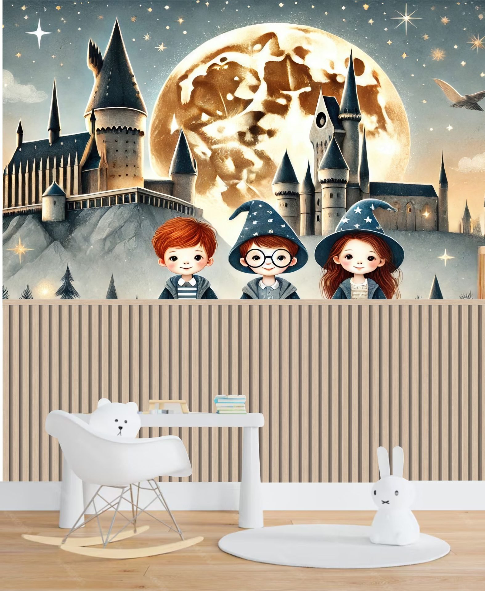 PAPEL DE PAREDE HARRY POTTER com ripado madeira