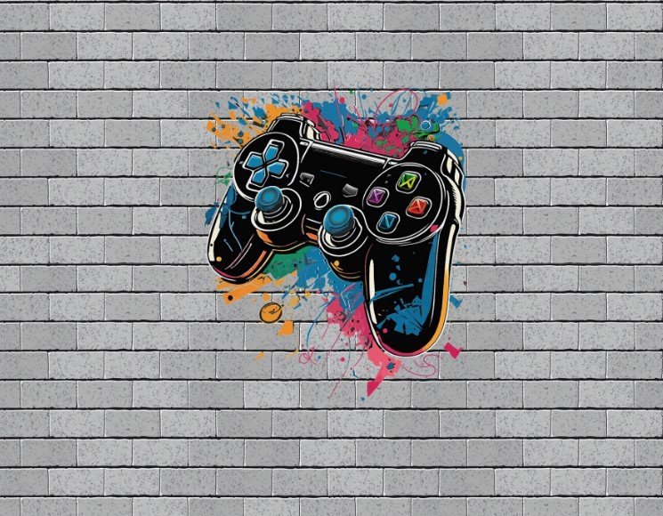 Papel De Parede Video Game Quarto Gamer Joystick Painel
