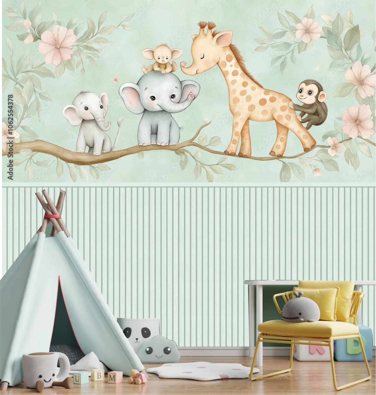 PAPEL PAREDE ANIMAIS SAFARI COM RIPADO