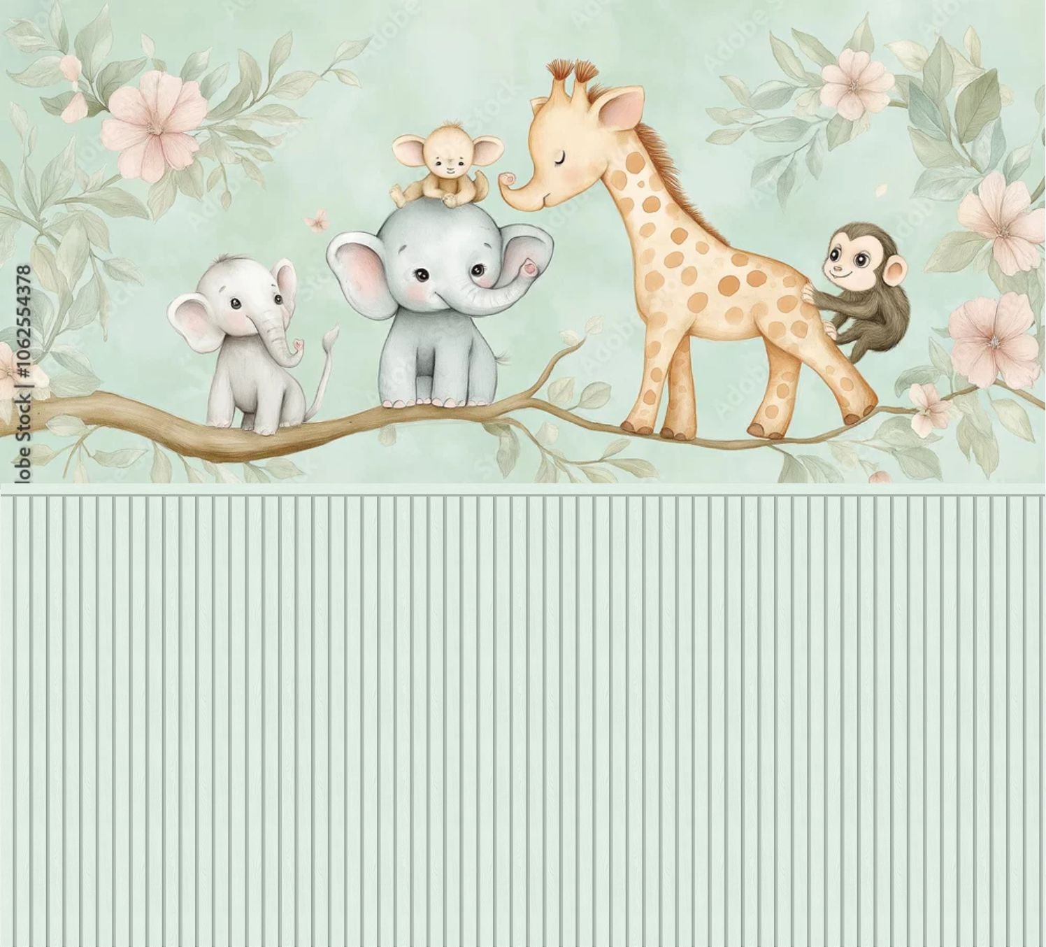 PAPEL PAREDE ANIMAIS SAFARI COM RIPADO