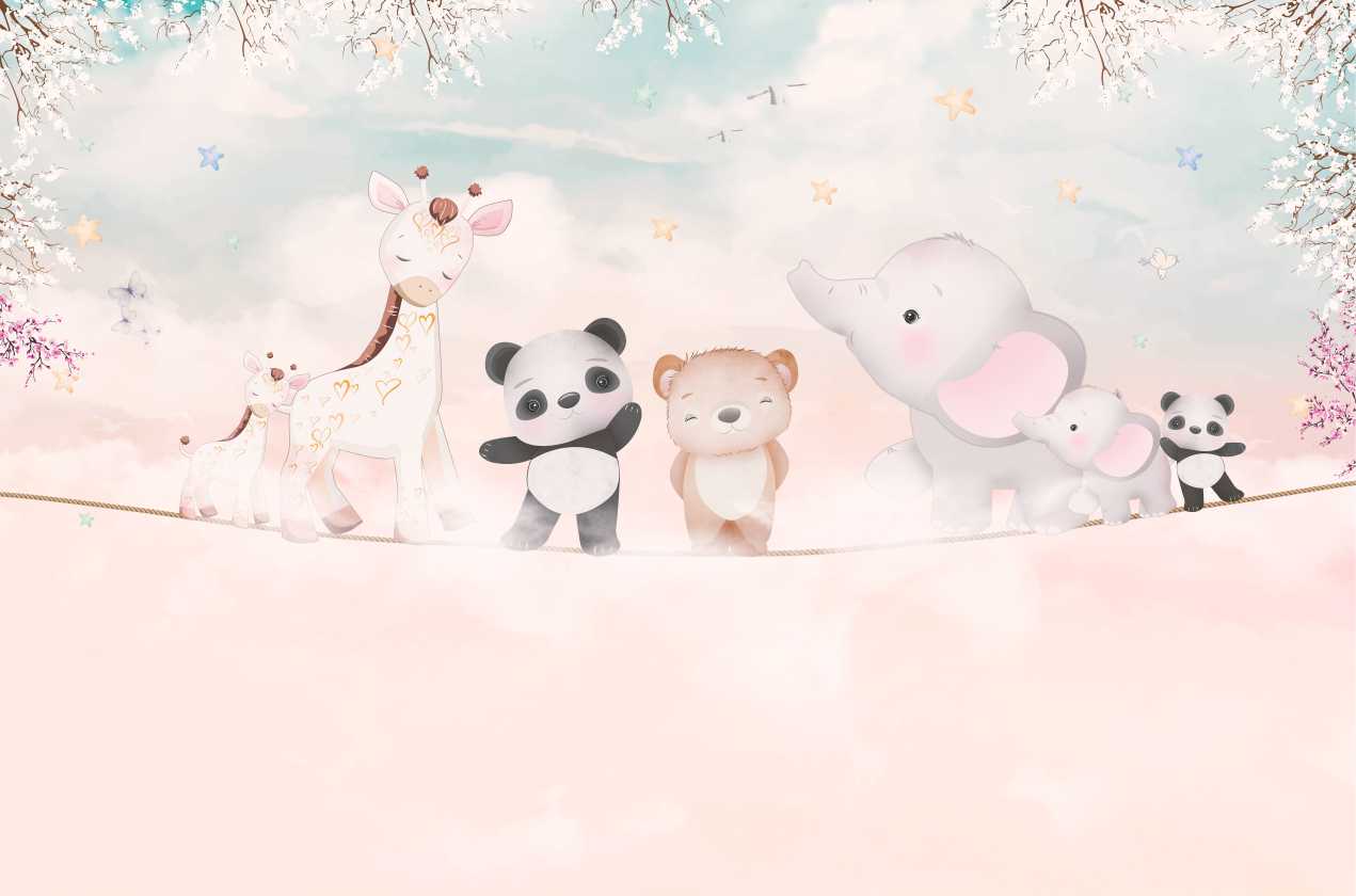PAPEL PAREDE ANIMAIS NA CORDA