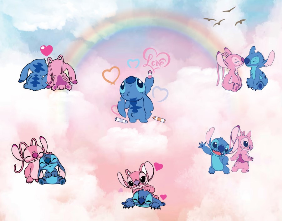 PAPEL DE PAREDE LILO STITCH E ANGEL
