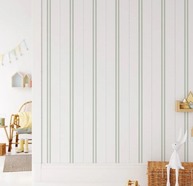 PAPEL PAREDE LISTRADO VERDE