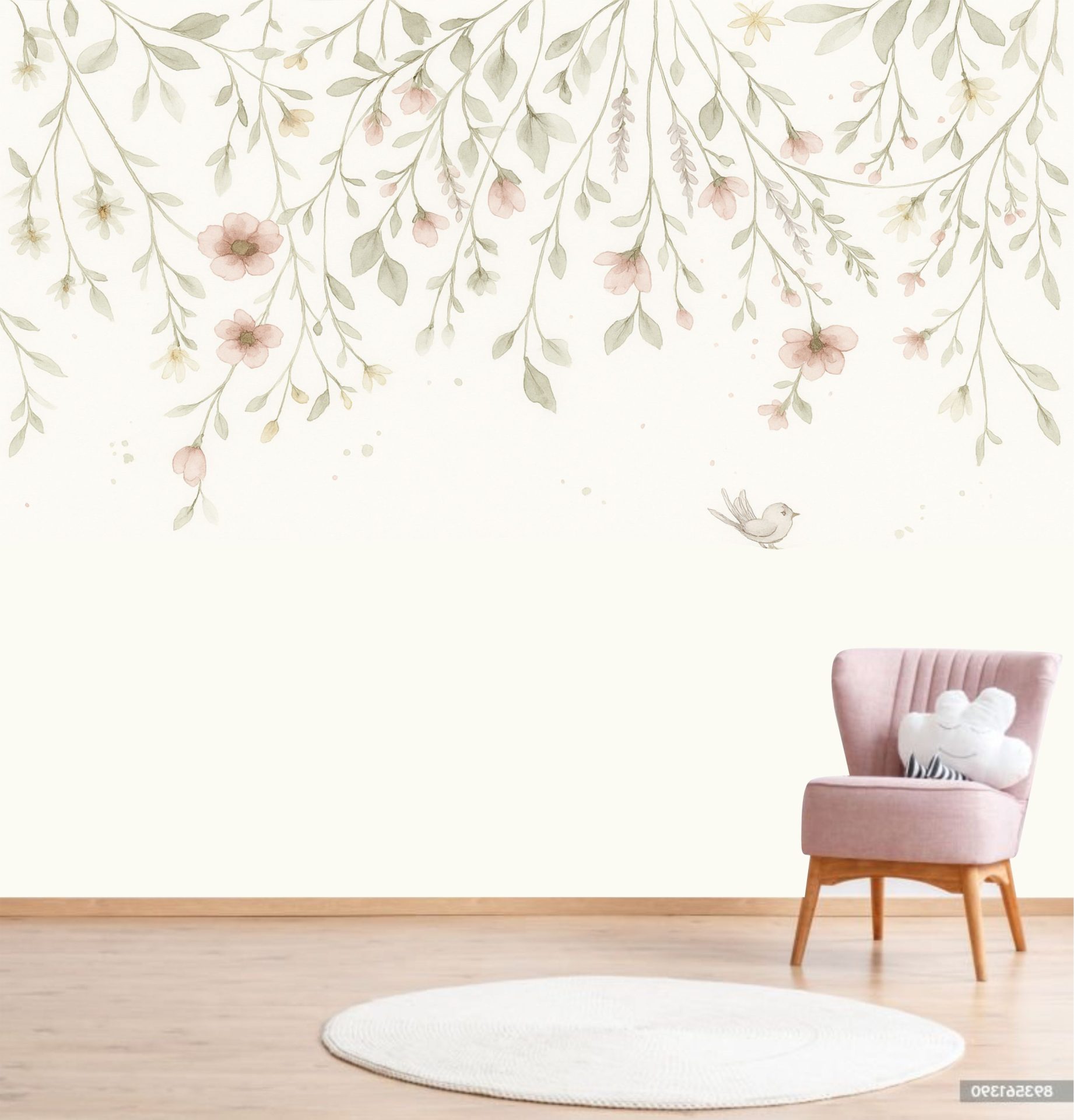 PAPEL DE PAREDE FLORAL FLORES CAINDO TETO