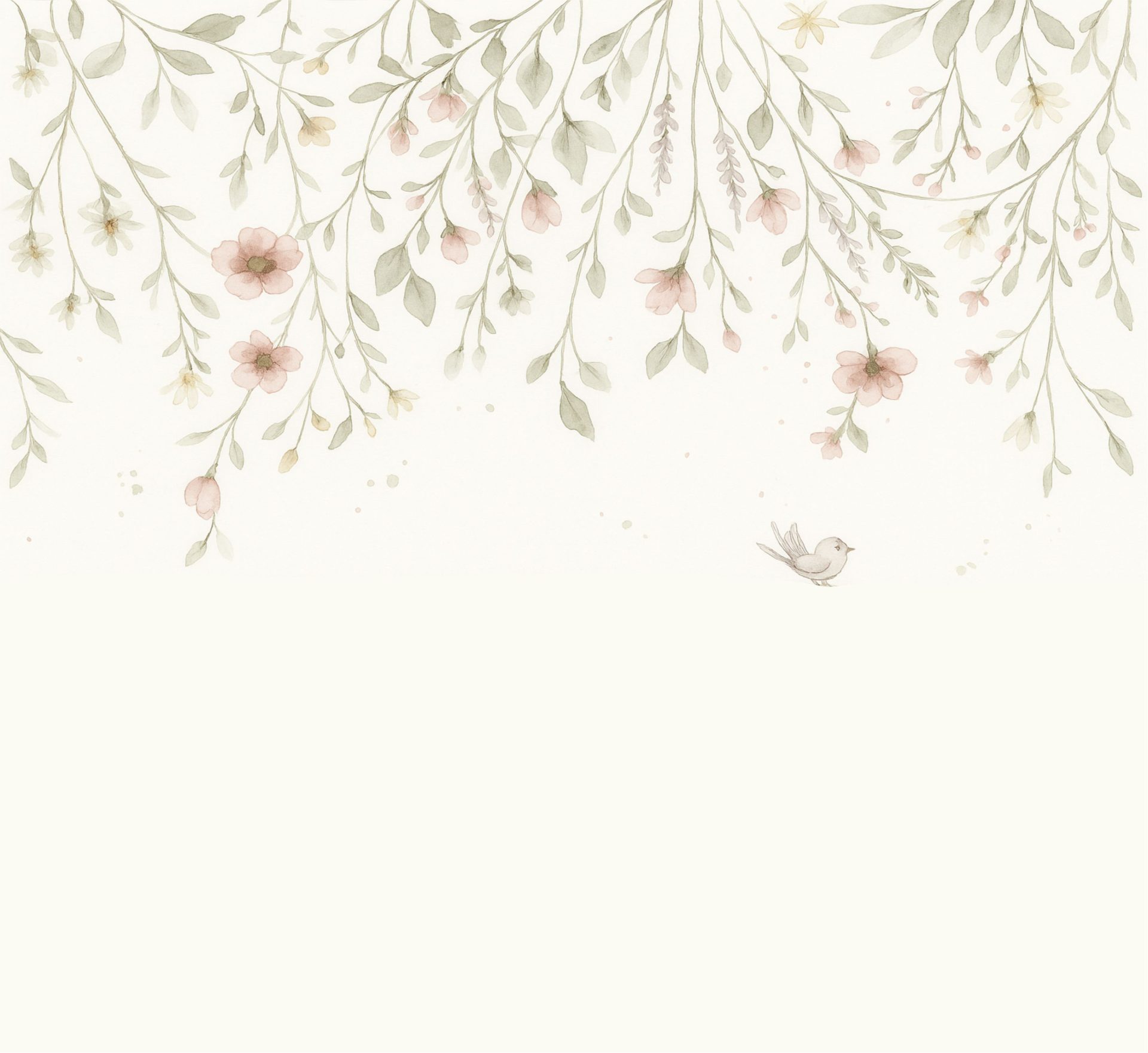 PAPEL DE PAREDE FLORAL FLORES CAINDO TETO