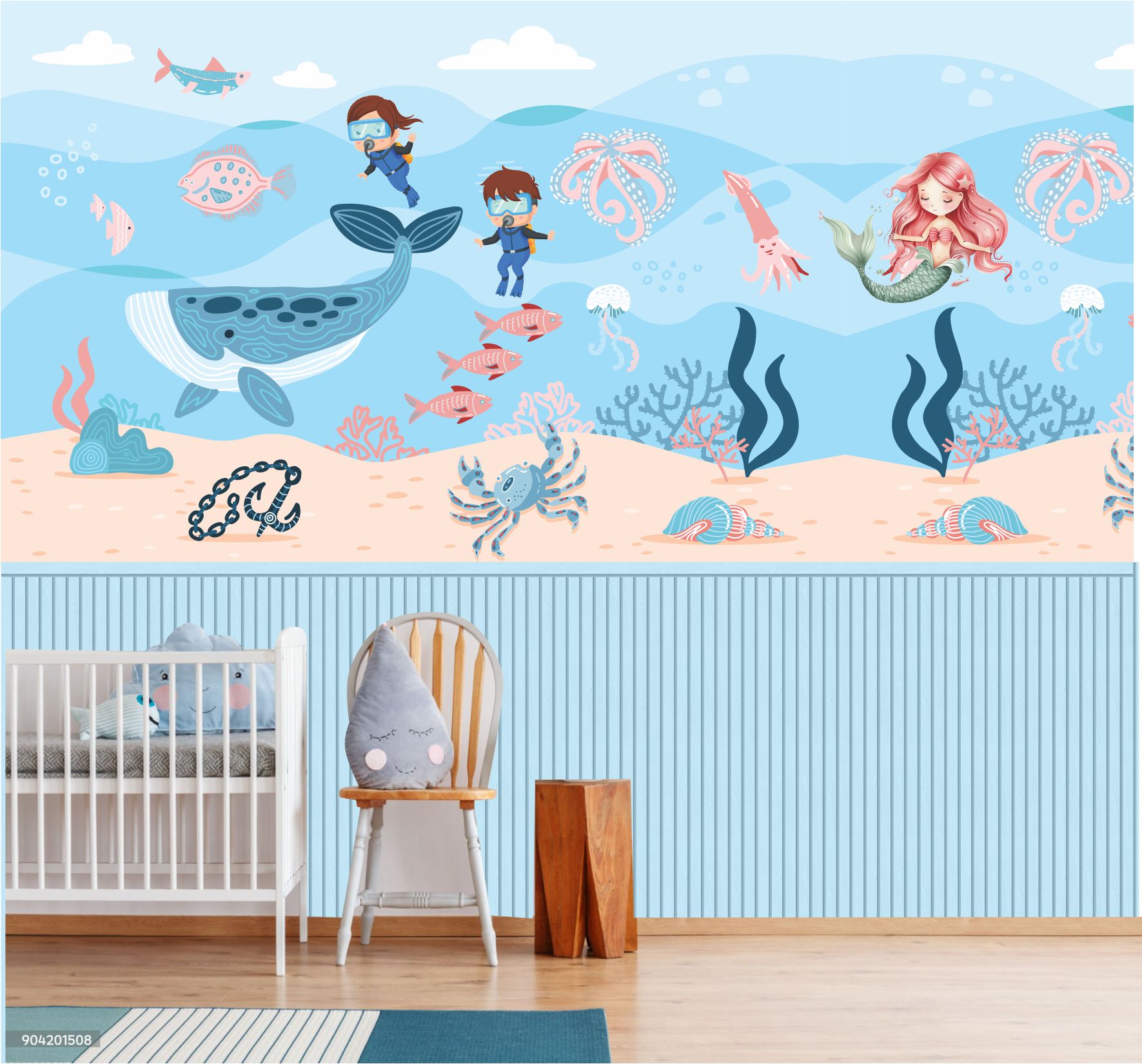 PAPEL DE PAREDE FUNDO DO MAR COM IRMÃOS MERGULHADORES