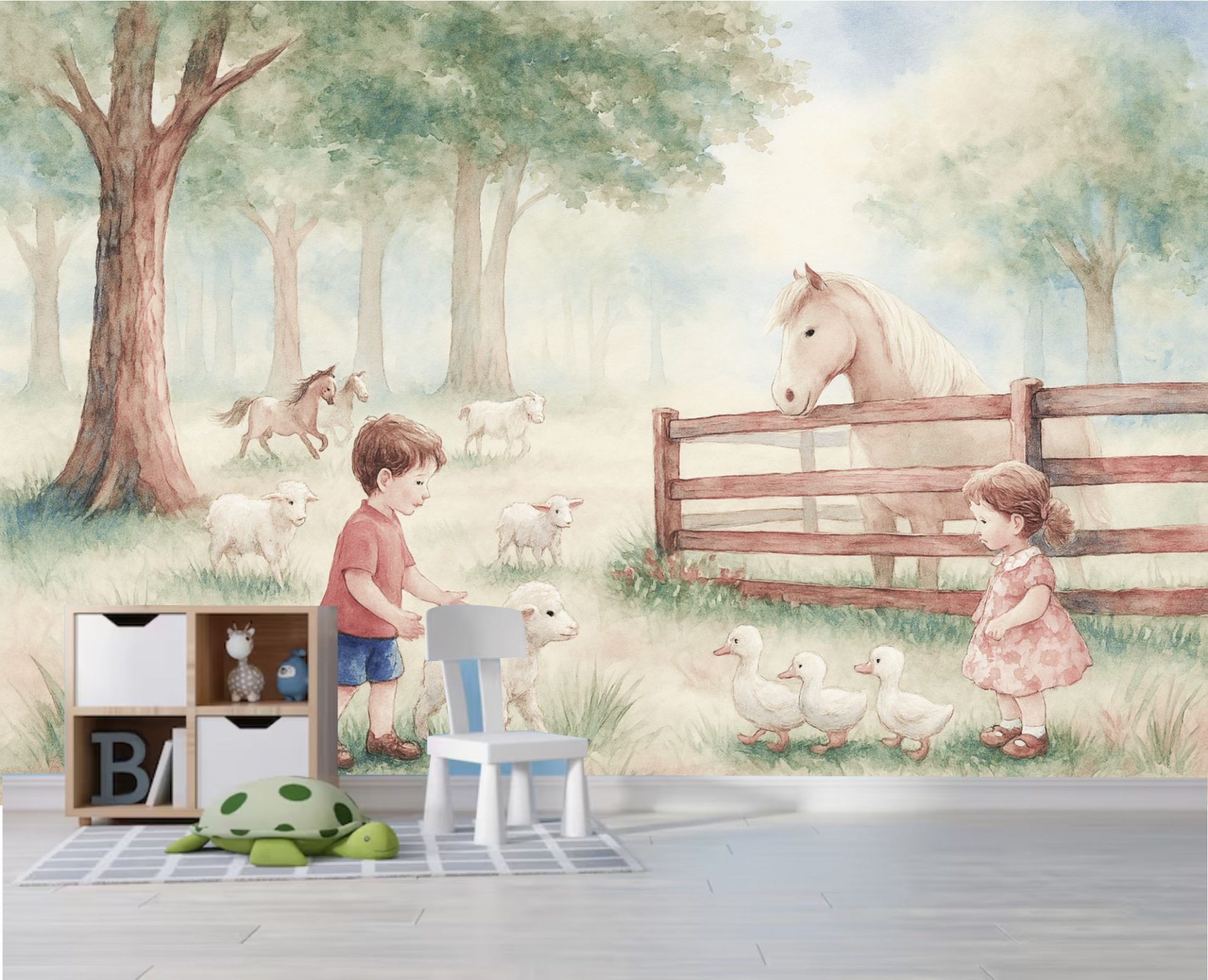PAPEL PAREDE MENINO E MENINA IRMAOS NO CAMPO FAZENDA