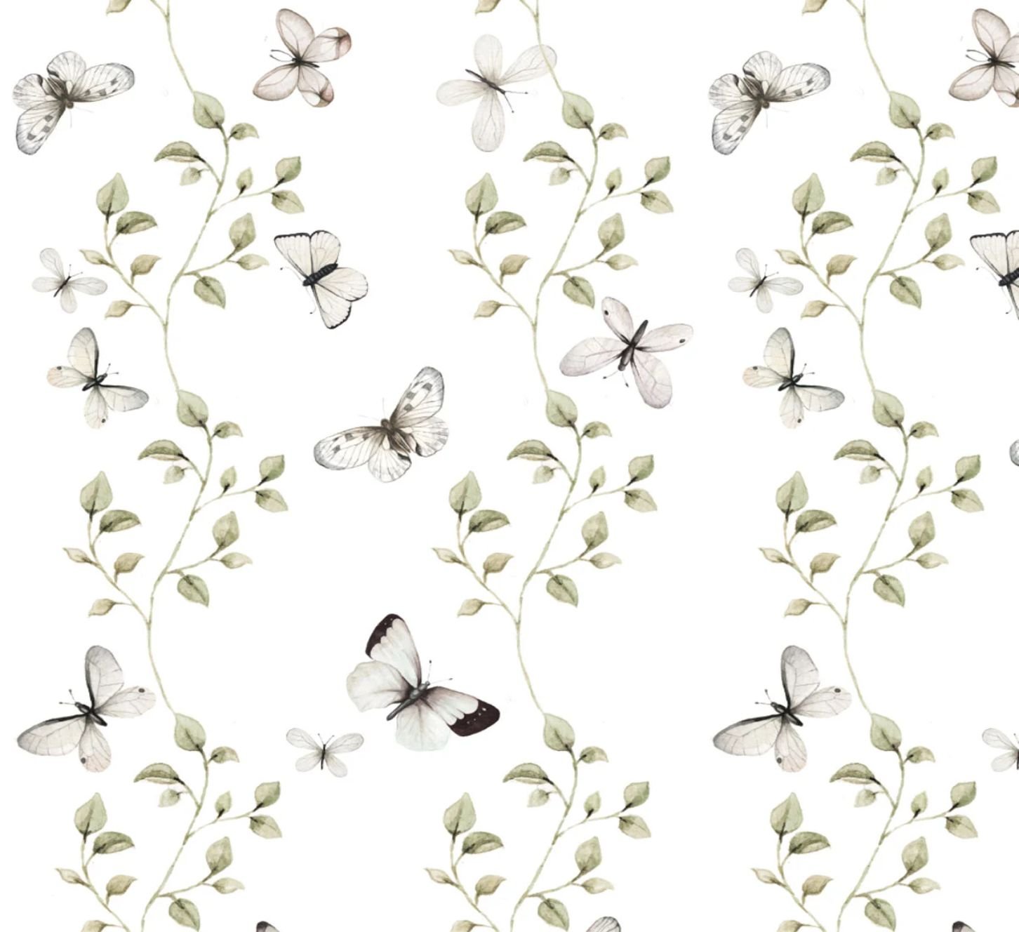 PAPEL DE PAREDE FLORAL DE BORBOLETAS